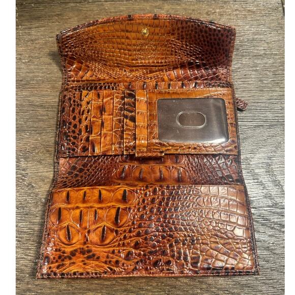 Brahmin Melbourne Croc Embossed Leather Shoulder Bag Tote Satchel & Wallet - Picture 6 of 13